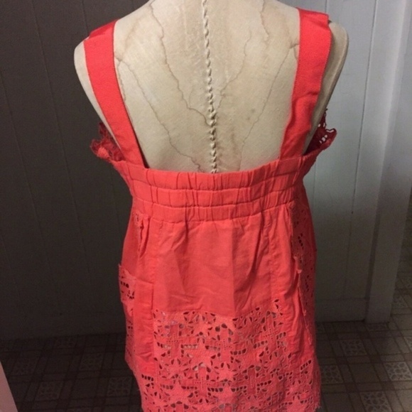 SACAI sz 2 S Orange Star Lace Tank Top Cotton - Picture 2 of 6